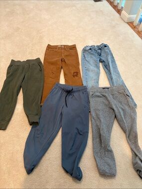 Old Navy Kids Jeans and Pants Bundle - Olive, Brown, Light Blue, Navy, Gray